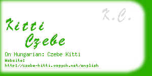 kitti czebe business card